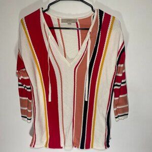 LOFT Multicolor Striped Beach Sweater